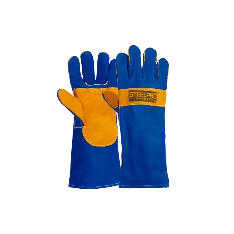 GUANTE SOLDADOR AZUL CON HILO KEVLAR