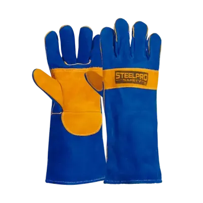 GUANTE SOLDADOR AZUL CON HILO KEVLAR