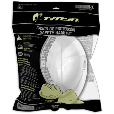 CASCO BLANCO DIELÉCTRICO CON SUSPENSION TEXTIL 6 PUNTOS AJUSTE MILIMETRICO WW-2017BK JYRSA