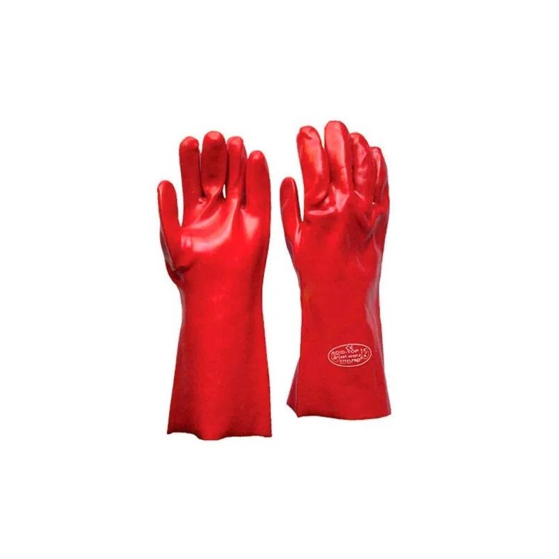 GUANTE PVC ROJO 35 CM  STEELPRO